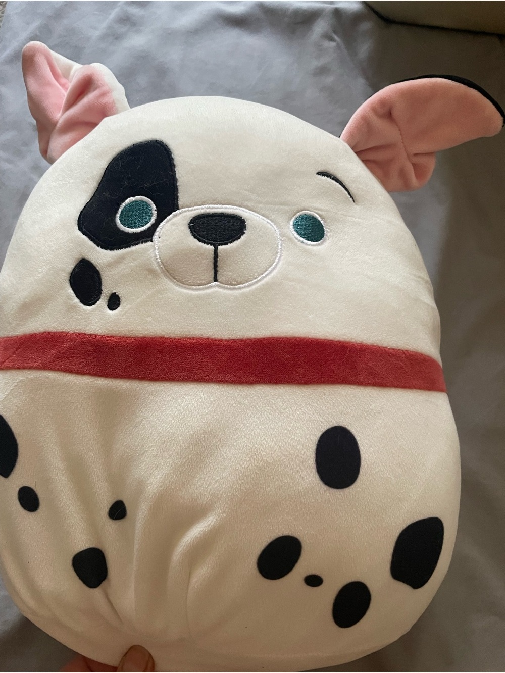 Disney Cream Plush Dalmatian Pillow with Black Spots & Pink Ears